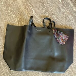 Victoria's Secret Black Tote and Clutch with Multicolor Tassel